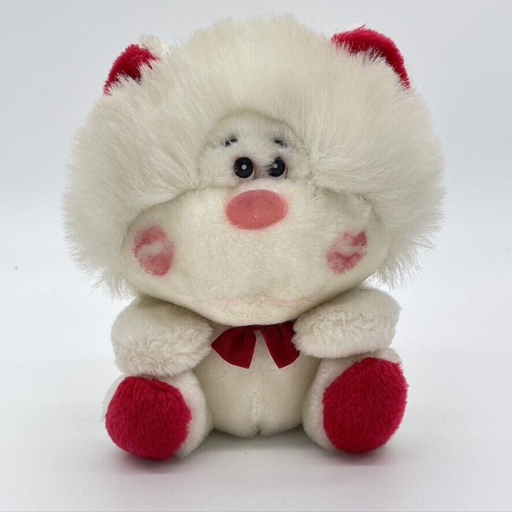 Vintage 1987 Blushers Plush 24K Polar Plush 7" Lion Red Lipstick Valentine Kiss